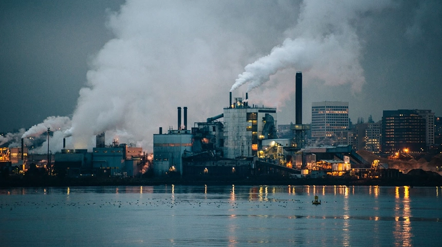 steel mill/power plant smokestacks